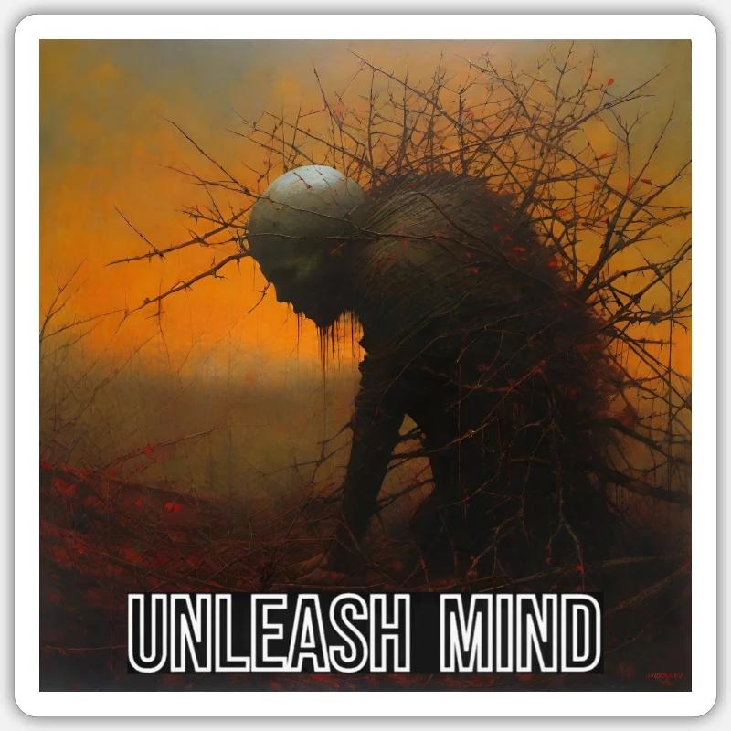 Unleash mind 7 - Sticker taille S (10 x 10 cm) - blanc mat