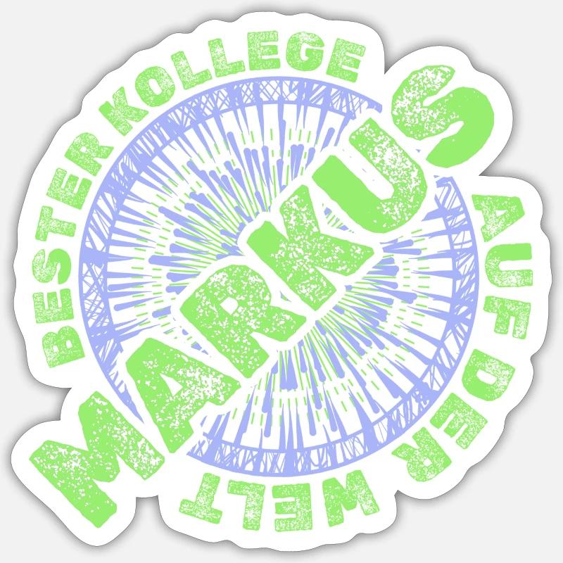 Markus als Mitarbeiter Sticker Größe S (10 x 10 cm)