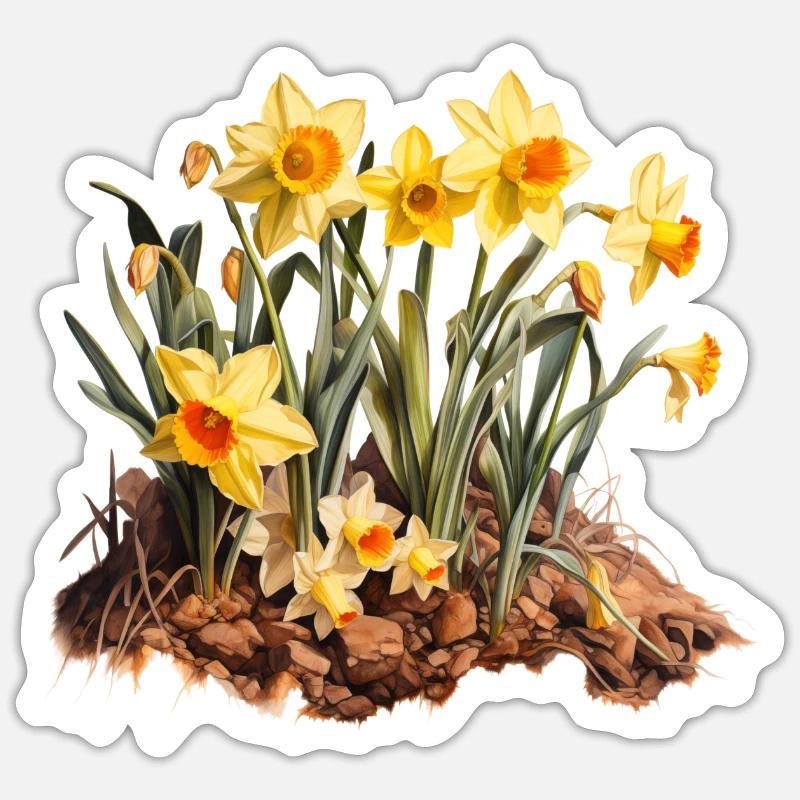 Daffodil Bloom Sticker size S (10 x 10 cm)