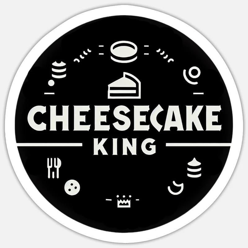 Cheesecake King 6 - Sticker taille S (10 x 10 cm) - blanc mat