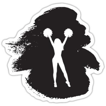 Girl Girlie Cheerleader - Sticker size S (10 x 10 cm) - white matte - Front