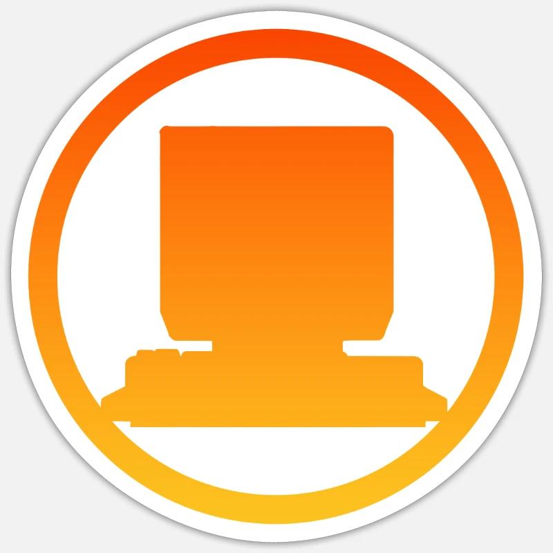 Computerarbeit Computer PC - Sticker Größe S (10 x 10 cm) - Mattweiß