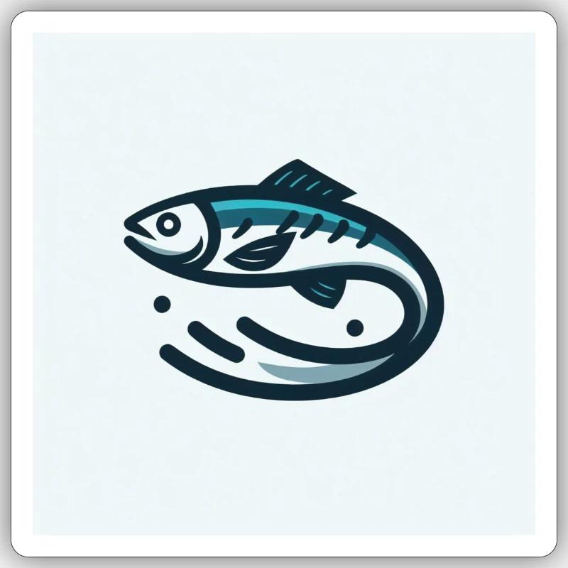 Blue_Fish Sticker Größe S (10 x 10 cm)