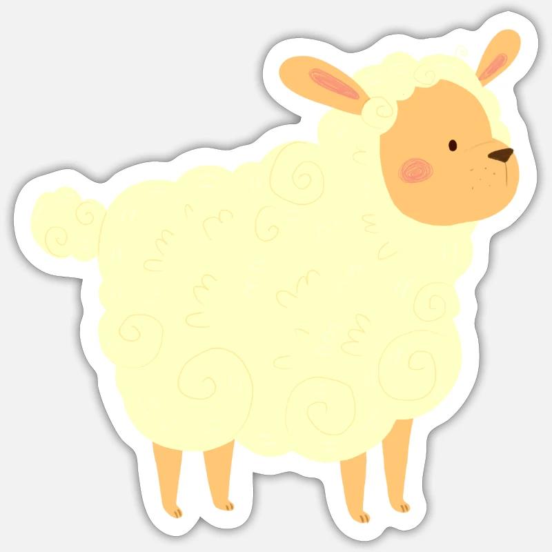 Kleines Schäfchen - Sticker Größe S (10 x 10 cm) - Mattweiß