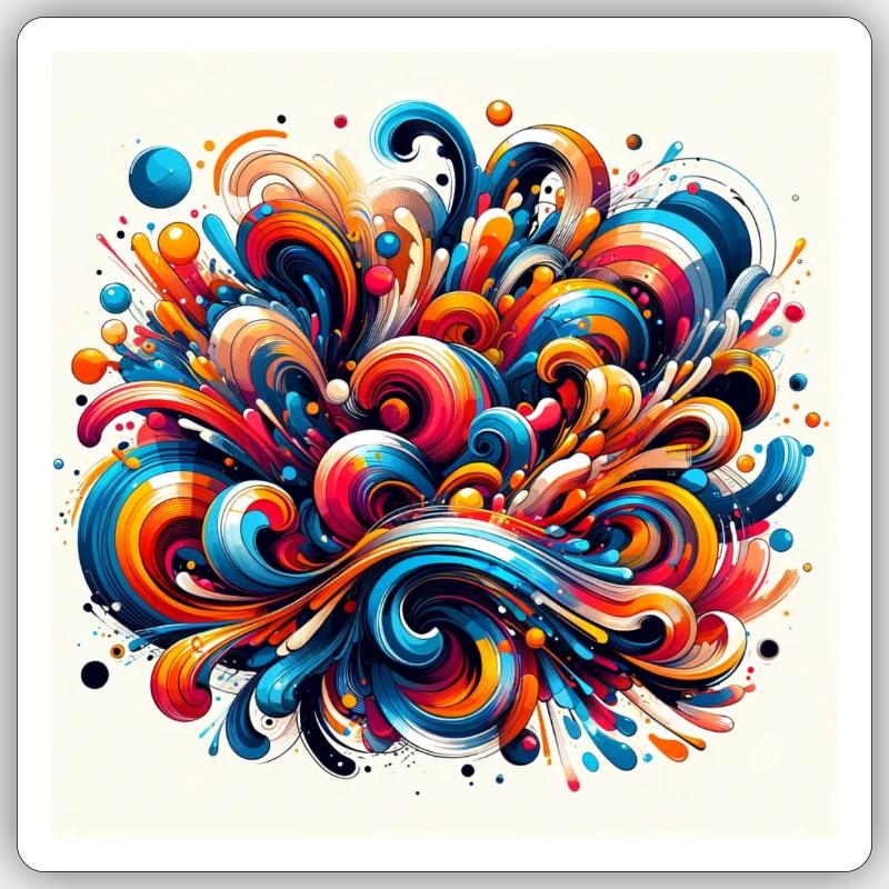 Dynamic & Abstract - Sticker size S (10 x 10 cm) - white matte