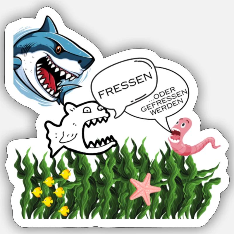 Comedy Fish Sticker Größe S (10 x 10 cm)
