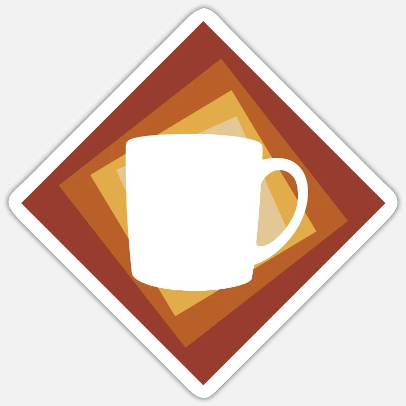 Kaffee Kaffeebohne Tee - Sticker Größe S (10 x 10 cm) - Mattweiß
