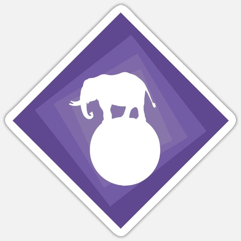 Circus Elephant Circus - Sticker taille S (10 x 10 cm) - blanc mat