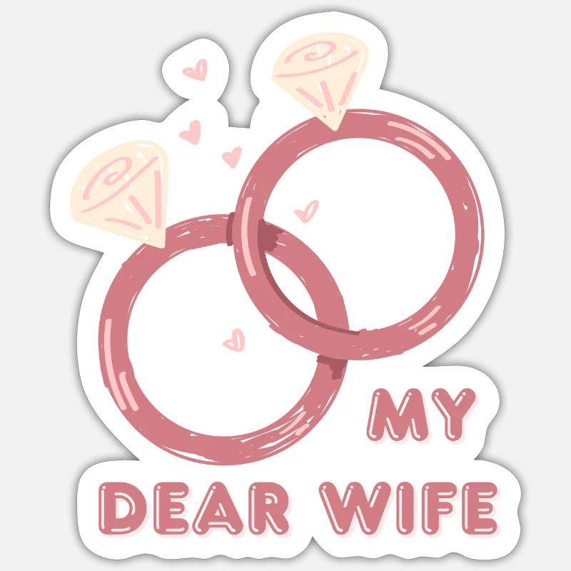 Ma chère épouse - Sticker taille S (10 x 10 cm) - blanc mat