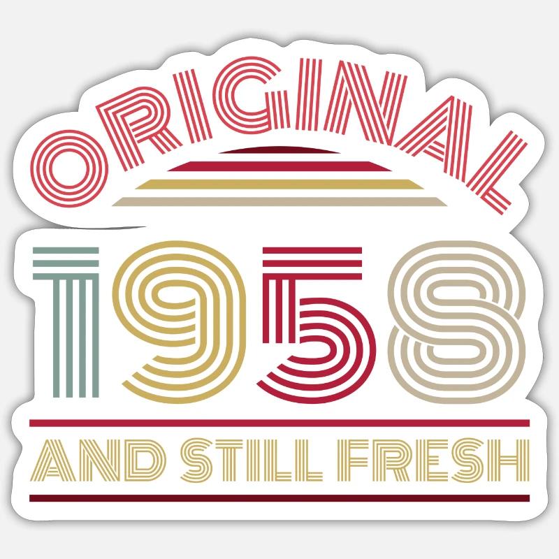 Millésime 1958 - Sticker taille S (10 x 10 cm) - blanc mat