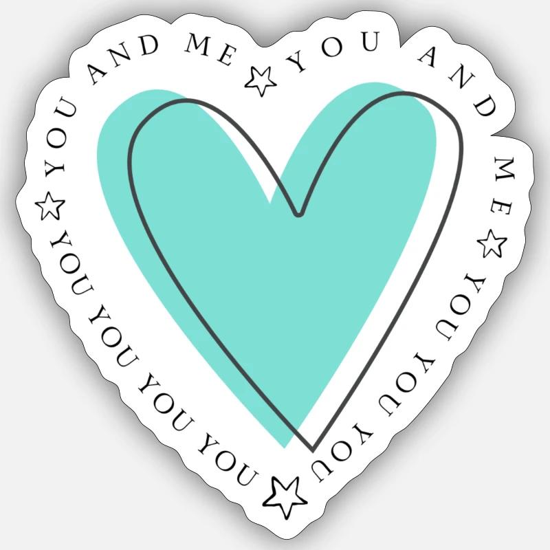 La Saint-Valentin - Sticker taille S (10 x 10 cm) - blanc mat