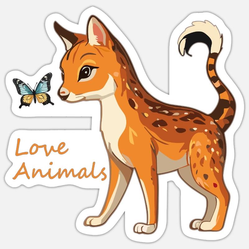 Tierliebe - Sticker Größe S (10 x 10 cm) - Mattweiß
