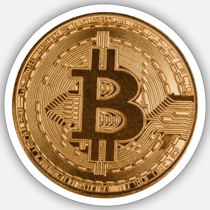 Button "BITCOIN"-Design, Logo, Aufkleber, Magnet Sticker Größe S (10 x 10 cm)