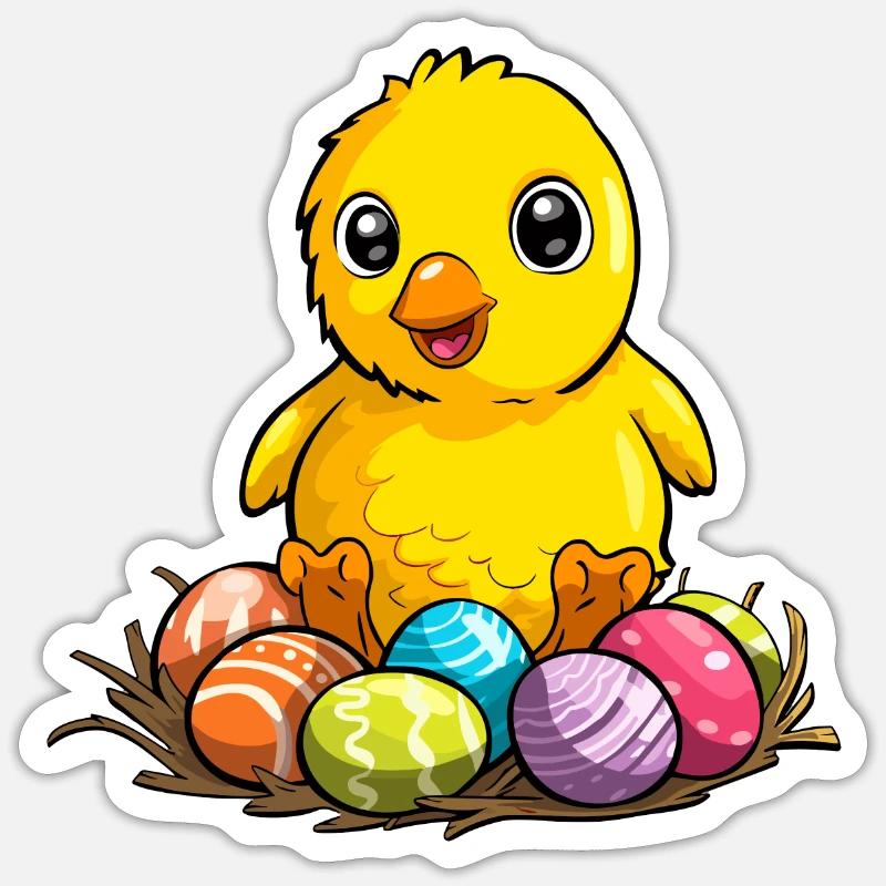 Cute Easter chick - Sticker size S (10 x 10 cm) - white matte