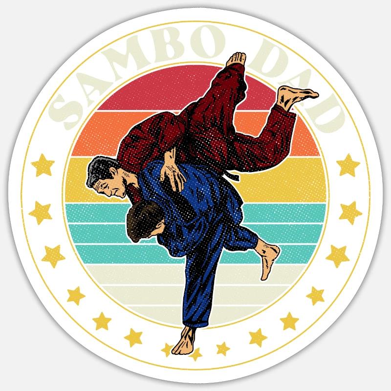 Compétition sportive de lutte de sambo Russie Sticker taille S (10 x 10 cm)