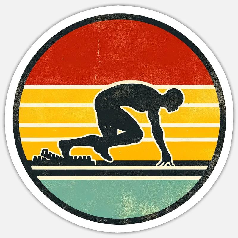 Sprinter - Track And Field 2 - Sticker Größe S (10 x 10 cm) - Mattweiß