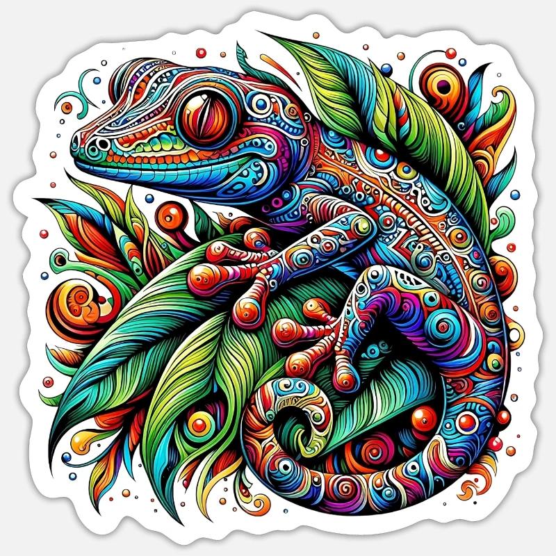 Gecko - Sticker size S (10 x 10 cm) - white matte