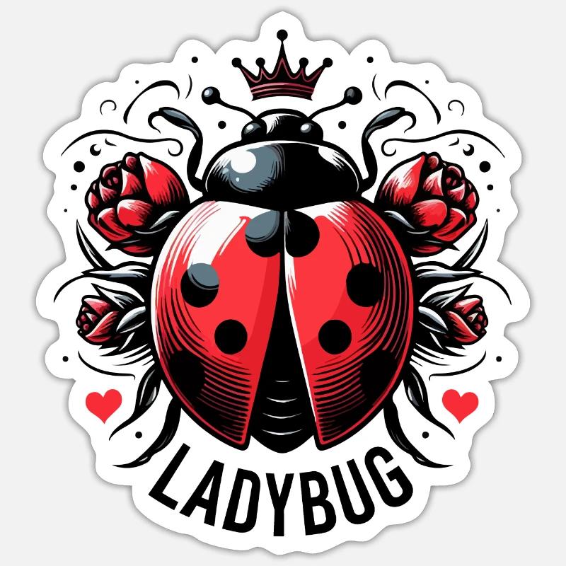 LADYBUG LADYBUG FLYING DOTS INSECT LUCK Sticker size S (10 x 10 cm)