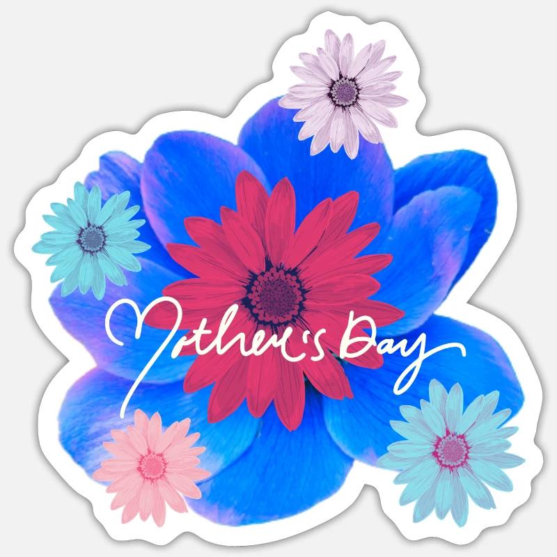 Muttertag's Blumen Sticker Größe S (10 x 10 cm)