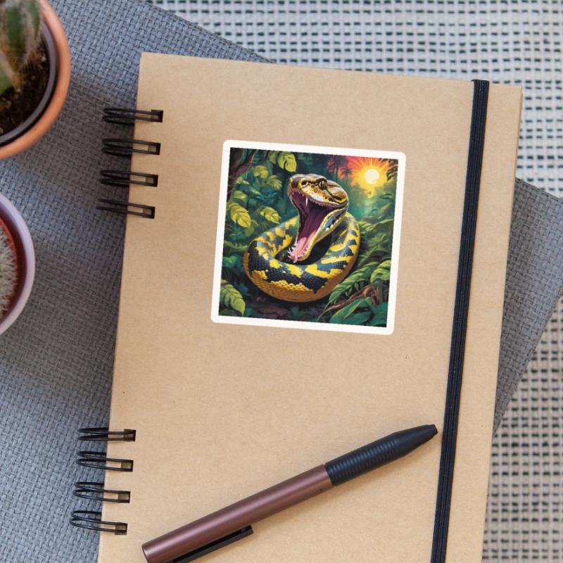 Serpent python Sticker taille S (10 x 10 cm)