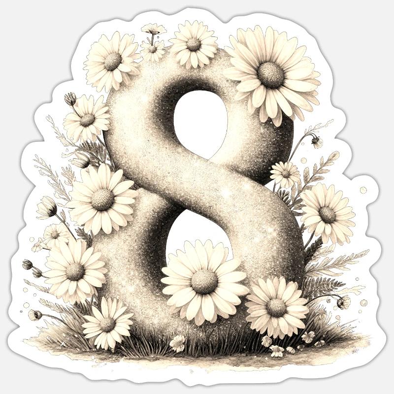 Nr. 8 eit digitale Hintergrundnummer Vektorzeichen Tal Sticker Größe S (10 x 10 cm)