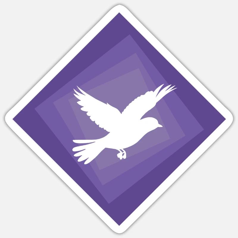 Oiseau, Aile, Volée D’oiseaux - Sticker taille S (10 x 10 cm) - blanc mat