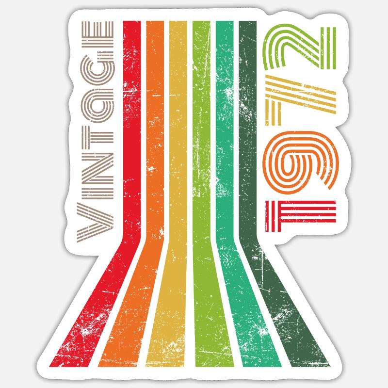 Millésime 1972 - Sticker taille S (10 x 10 cm) - blanc mat