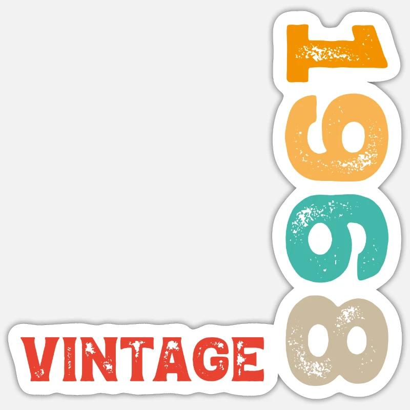 Millésime 1968 - Sticker taille S (10 x 10 cm) - blanc mat