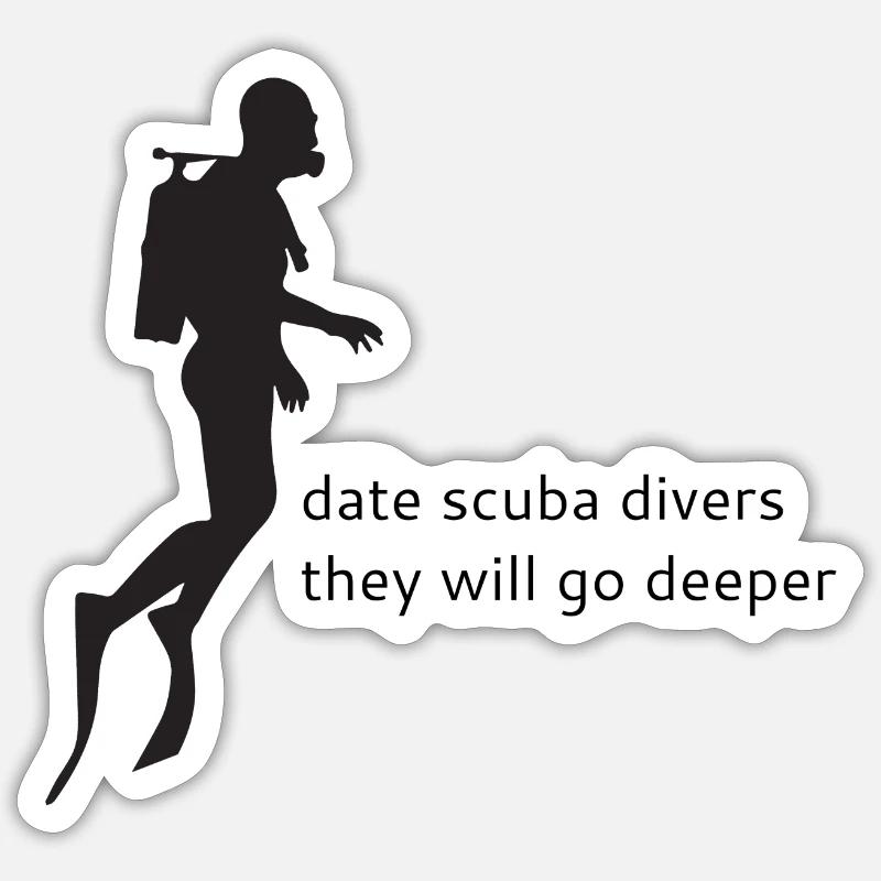 Date Scuba divers - Sticker Größe S (10 x 10 cm) - Mattweiß
