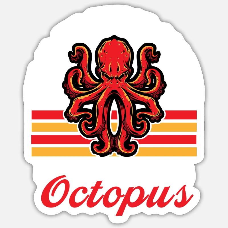 octopus - Sticker Größe S (10 x 10 cm) - Mattweiß