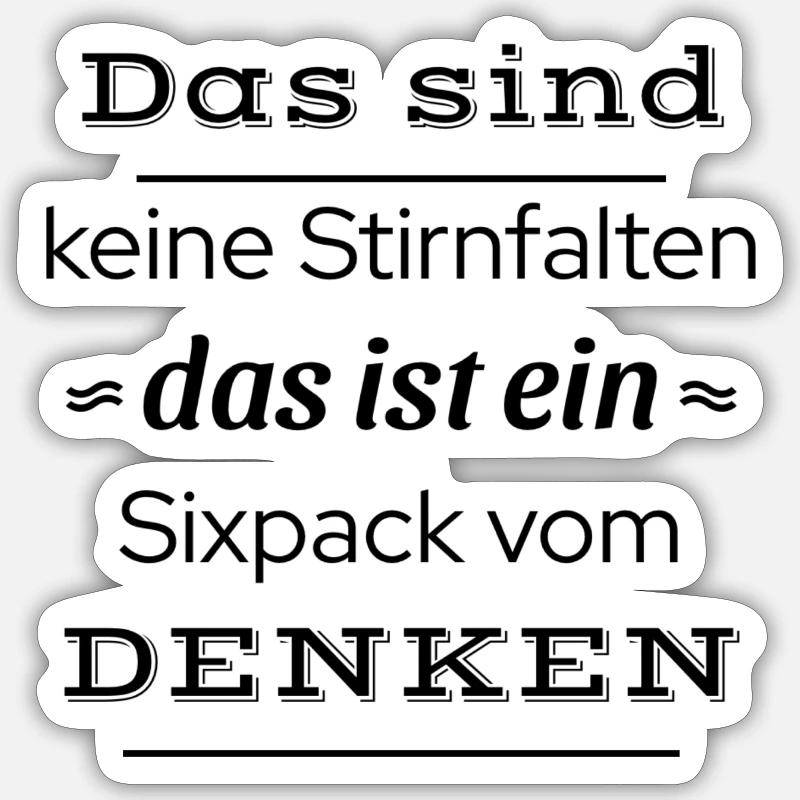 dicton drôle de six-pack - Sticker taille S (10 x 10 cm) - blanc mat