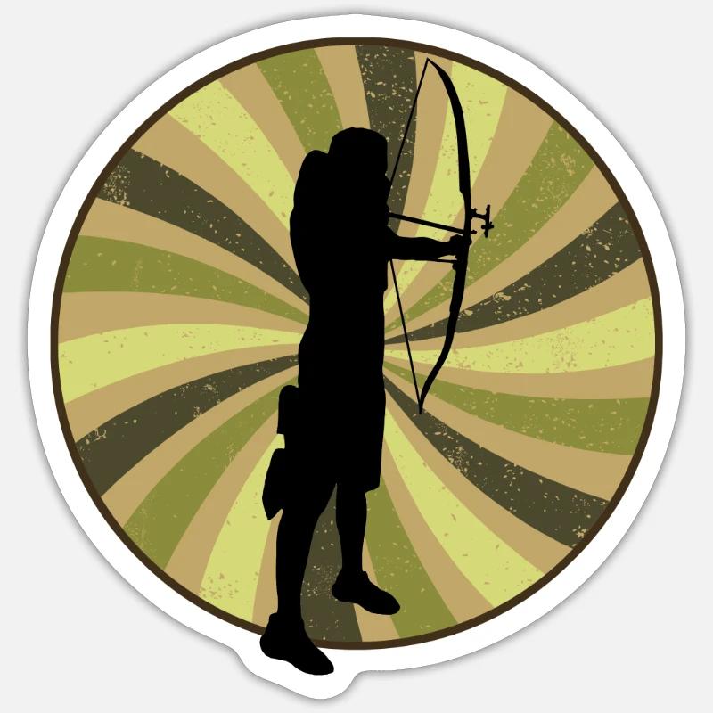 Langbogen Bogen Sticker Größe S (10 x 10 cm)