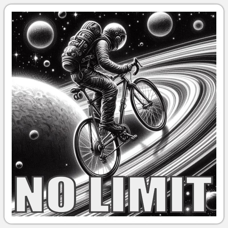 NO LIMIT - Sticker taille S (10 x 10 cm) - blanc mat