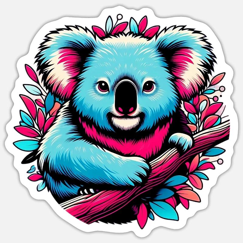 Koala - Sticker Größe S (10 x 10 cm) - Mattweiß