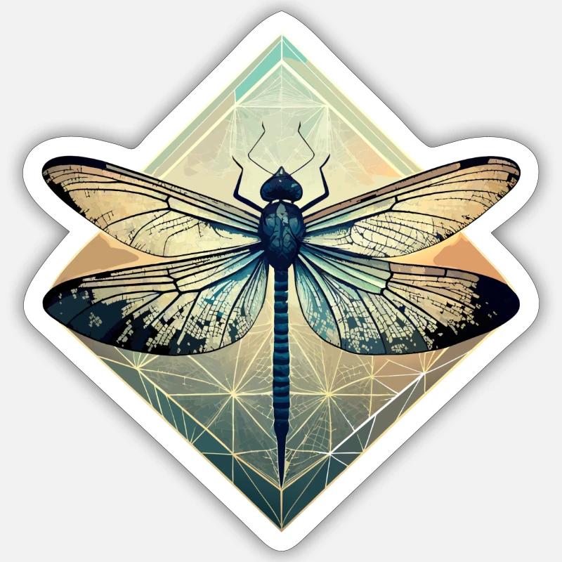 Libellule - Sticker taille S (10 x 10 cm) - blanc mat
