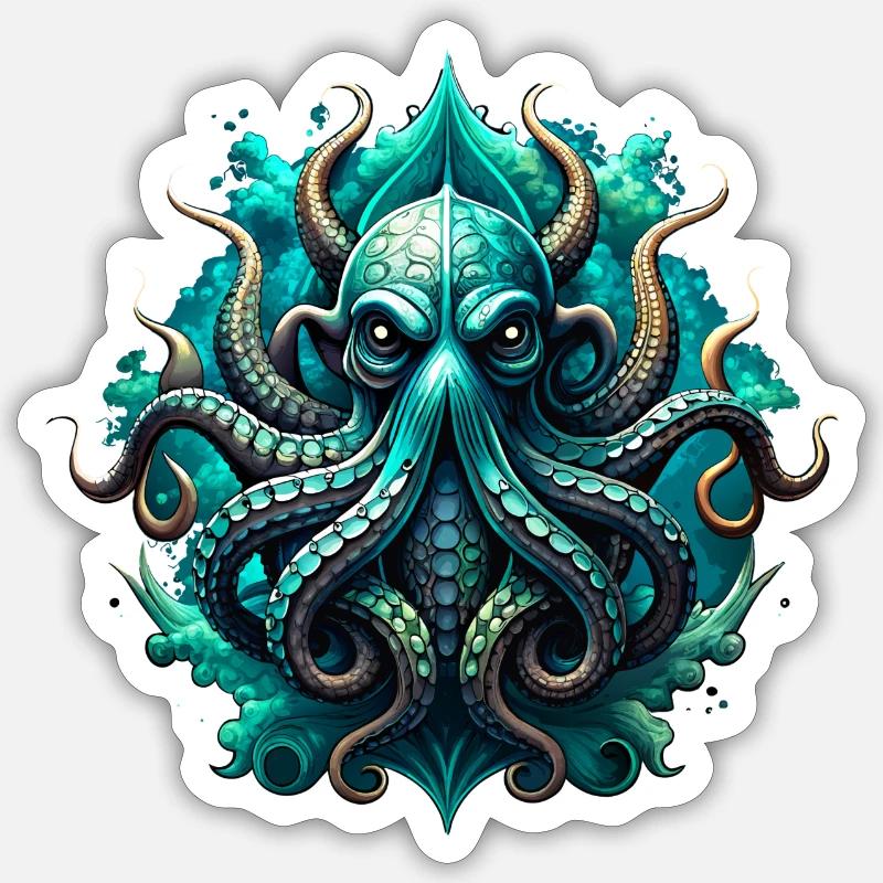 octopuses - Sticker size S (10 x 10 cm) - white matte