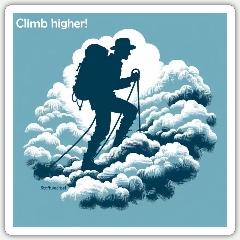 Climb higher - Sticker size S (10 x 10 cm) - white matte