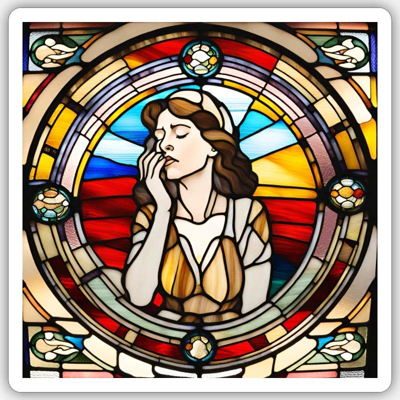 Dame - Sticker taille S (10 x 10 cm) - blanc mat