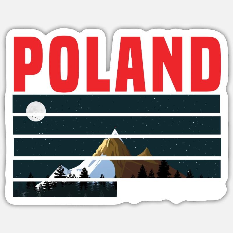 Pologne Varsovie - Sticker taille S (10 x 10 cm) - blanc mat