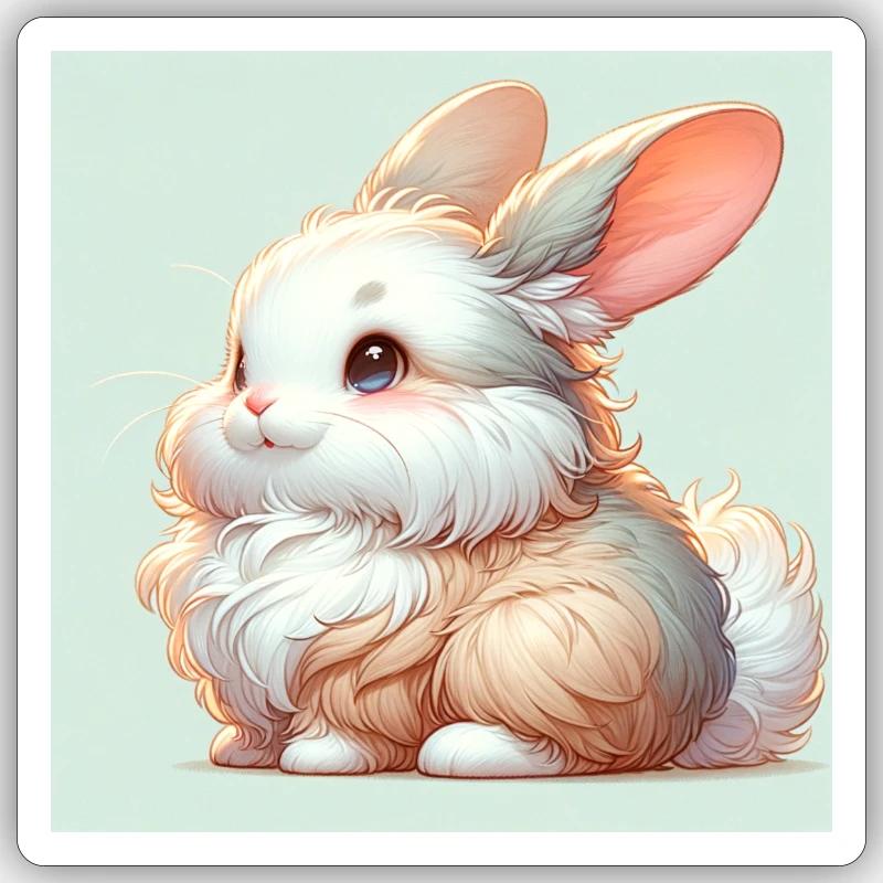 Rabbit - Sticker Größe S (10 x 10 cm) - Mattweiß