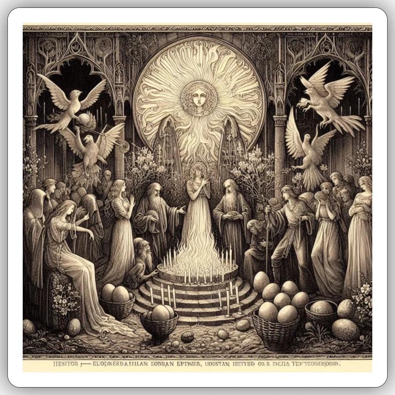 Gothic themed easter art Sticker size S (10 x 10 cm)