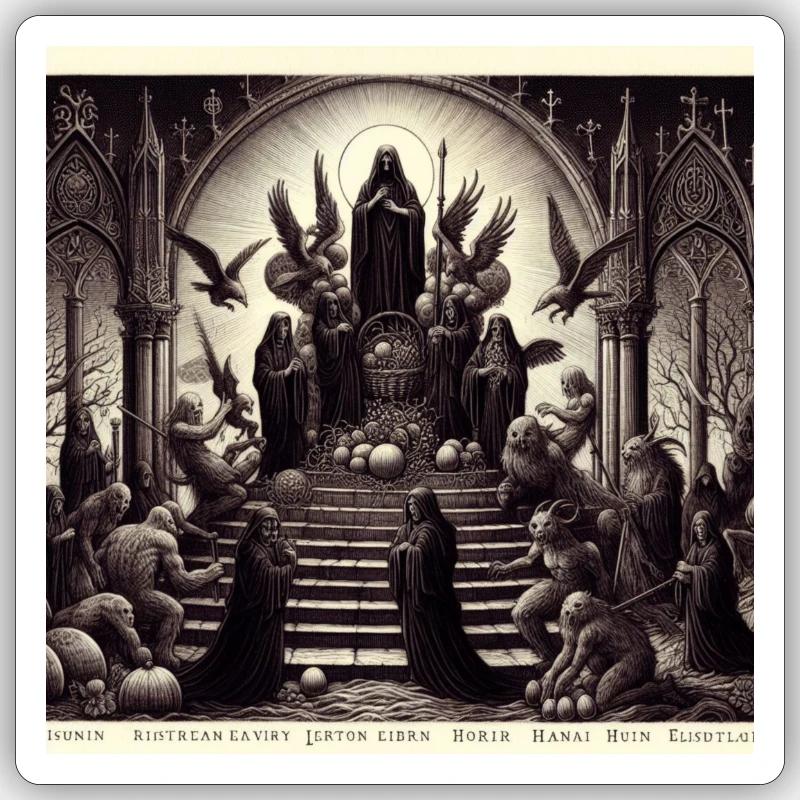 Gothic easter themed art Sticker size S (10 x 10 cm)