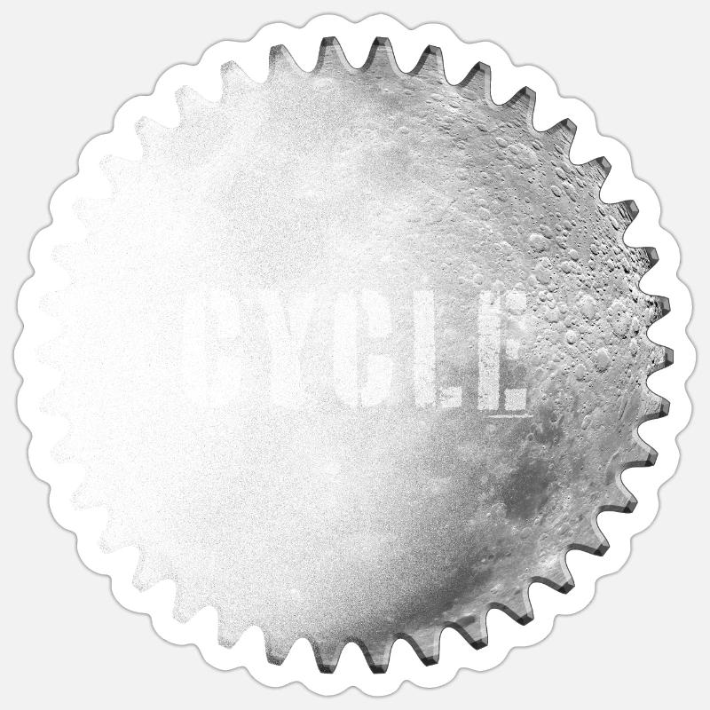 Moon Cycle Ride - Sticker size S (10 x 10 cm) - white matte