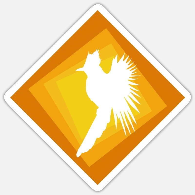 calopsitte oiseau volant - Sticker taille S (10 x 10 cm) - blanc mat