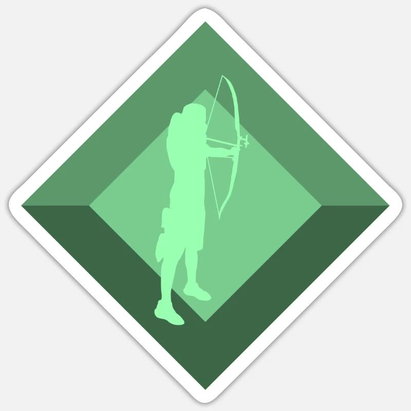 Bogen Bogen Armbrust - Sticker Größe S (10 x 10 cm) - Mattweiß