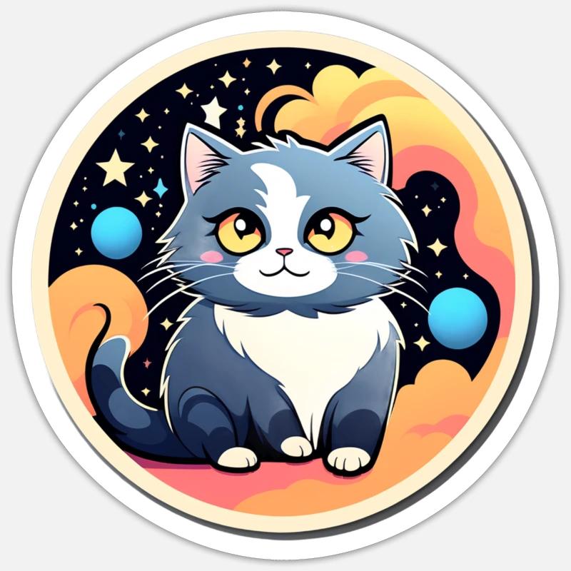 Space Cat Sticker Größe S (10 x 10 cm)