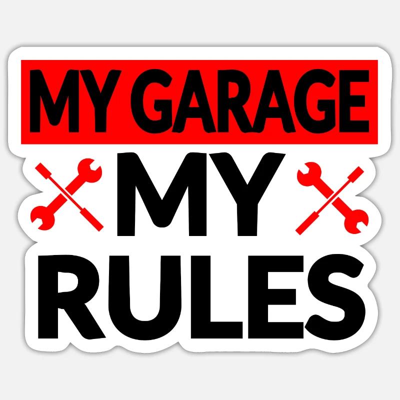 Garage - Sticker taille S (10 x 10 cm) - blanc mat