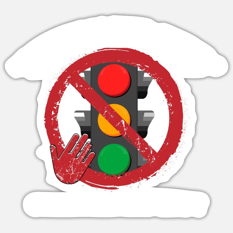 Ampel, oder kann das weg ? - Sticker Größe S (10 x 10 cm) - Mattweiß