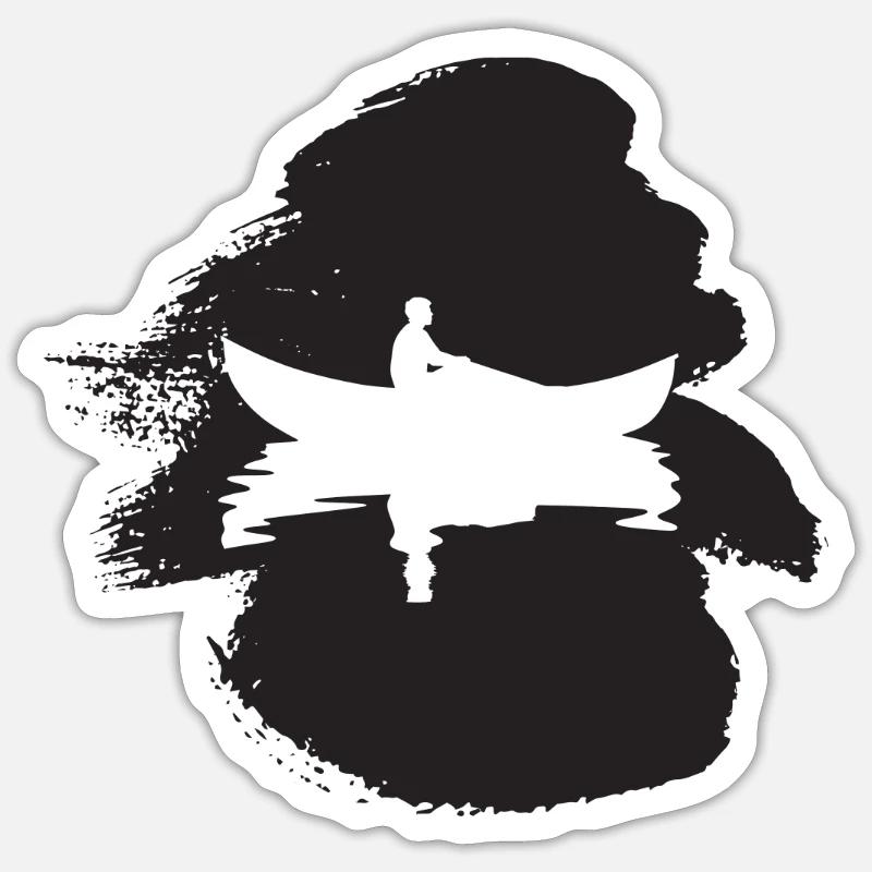 kayaking, rowing, paddling - Sticker size S (10 x 10 cm) - white matte