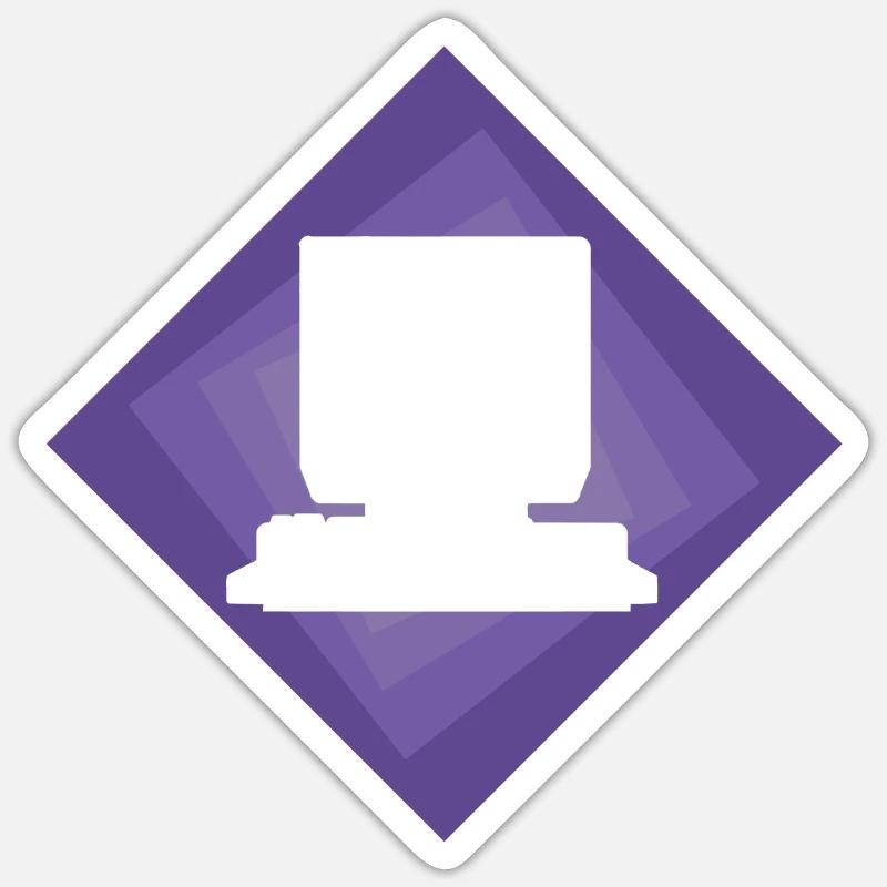 Computer PC Gamer - Sticker Größe S (10 x 10 cm) - Mattweiß